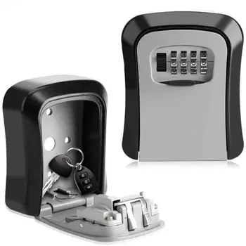 4-Значный Кодовый замок для ключей, Алюминиевый Настенный Сейф для ключей С кодом для хранения ключей от дома, защита безопасности