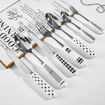 Подходит для черно-белых керамических ножей, вилок и ложек из нержавеющей стали