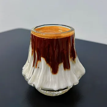 Кофейная чашка Fuji с огненным креплением, стеклянная маленькая красная книжка, чашка для грязного кофе, латте, американская высококачественная чашка из вулкана