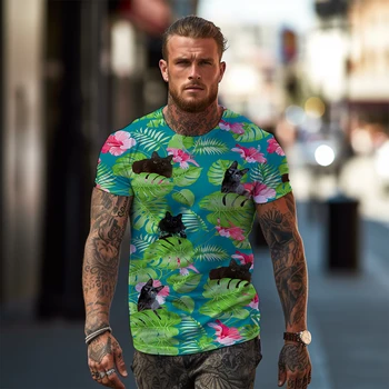 Летняя модная повседневная мужская футболка, Гавайская пляжная футболка, спортивная футболка для фитнеса, простая универсальная футболка, топы больших размеров