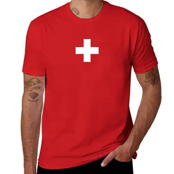 Новый Швейцарский флаг - I Love Switzerland - Футболка с Белым крестом, спортивные рубашки, футболки на заказ, мужские винтажные футболки