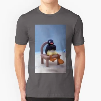 Высококачественная футболка Angry Pingu из 100% хлопка