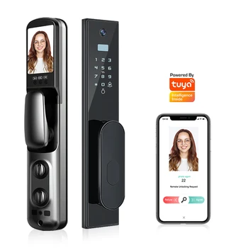 Оптовая продажа Tuya Smart Homelife Пульт дистанционного управления Умный замок с отпечатками пальцев для домашней безопасности, интеллектуальный дверной замок с Wi-Fi