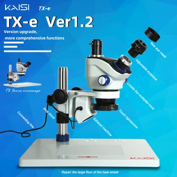 Тринокулярный стереомикроскоп TX-350e-V1.2 Комплект нового окуляра С регулировкой фокусного расстояния 3,5-100-кратный одновременный фокусный тринокулярный микроскоп