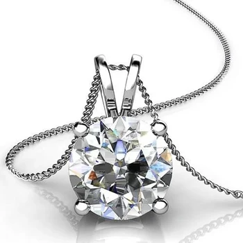Новое Простое дизайнерское круглое ожерелье с подвеской из кубического циркония для женщин серебристого цвета, блестящие свадебные украшения для помолвки