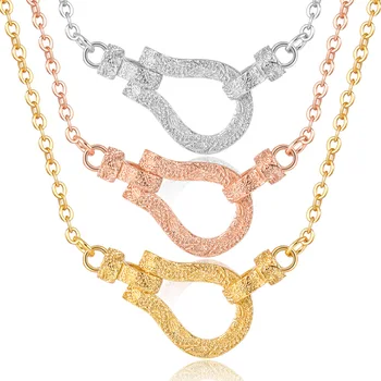 Женское ожерелье с пряжкой в виде подковы из нержавеющей стали, Посеребренный U-образный браслет, мужские и женские украшения Lucky Fortune
