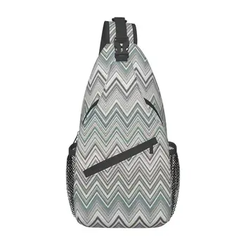 Нагрудная сумка в стиле бохо-шик с зигзагообразным слингом, современный богемный зигзагообразный многоцветный рюкзак через плечо для путешествий, походный рюкзак