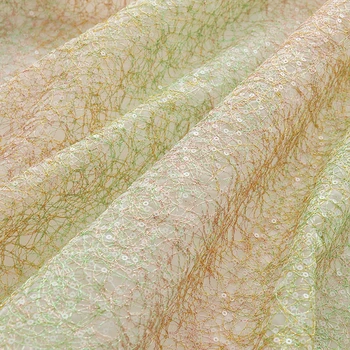 Высококачественная ткань органза, разноцветная шелковая нить, вышивка блестками, ткань для женских костюмов и юбок tela, лоскутное шитье ручной работы