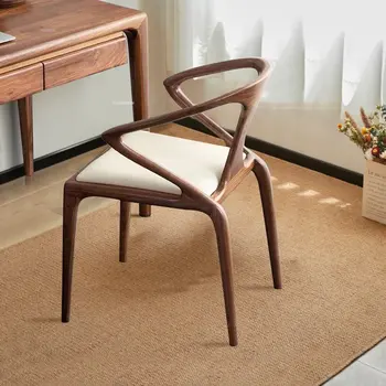 Скандинавские обеденные стулья из массива дерева, кухонная мебель, Современный минималистичный обеденный стул со спинкой, Дизайнерское кресло для отдыха, гостиная D