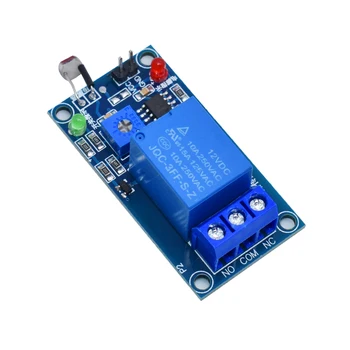 Датчик фотопереключателя света 5V 12V LDR Фоторезисторный релейный модуль Обнаружения света Фоточувствительная сенсорная плата для Arduino