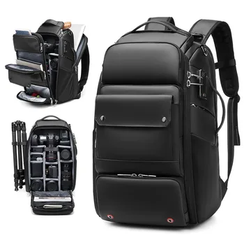Мужской Рюкзак, мужская дорожная сумка, сумка для объектива уличной камеры, Черная сумка для фотографий для ноутбука, водонепроницаемая сумка большой емкости с замком, НОВИНКА