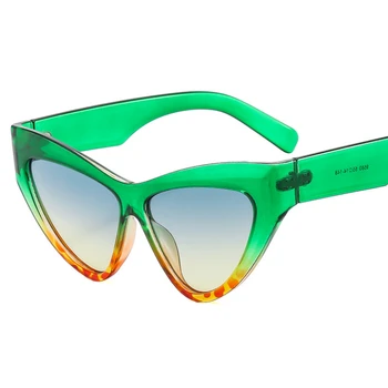 Новые Модные солнцезащитные очки с градиентным эффектом Кошачий глаз Оттенков UV400 Винтажные Брендовые Дизайнерские Зеленые Фиолетовые очки Мужские Трендовые Солнцезащитные очки