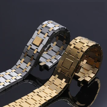Аксессуары для часов 26 мм, ремешок для Audemars Piguet, сменный браслет на запястье, твердый браслет из нержавеющей стали 316L, пряжка-бабочка